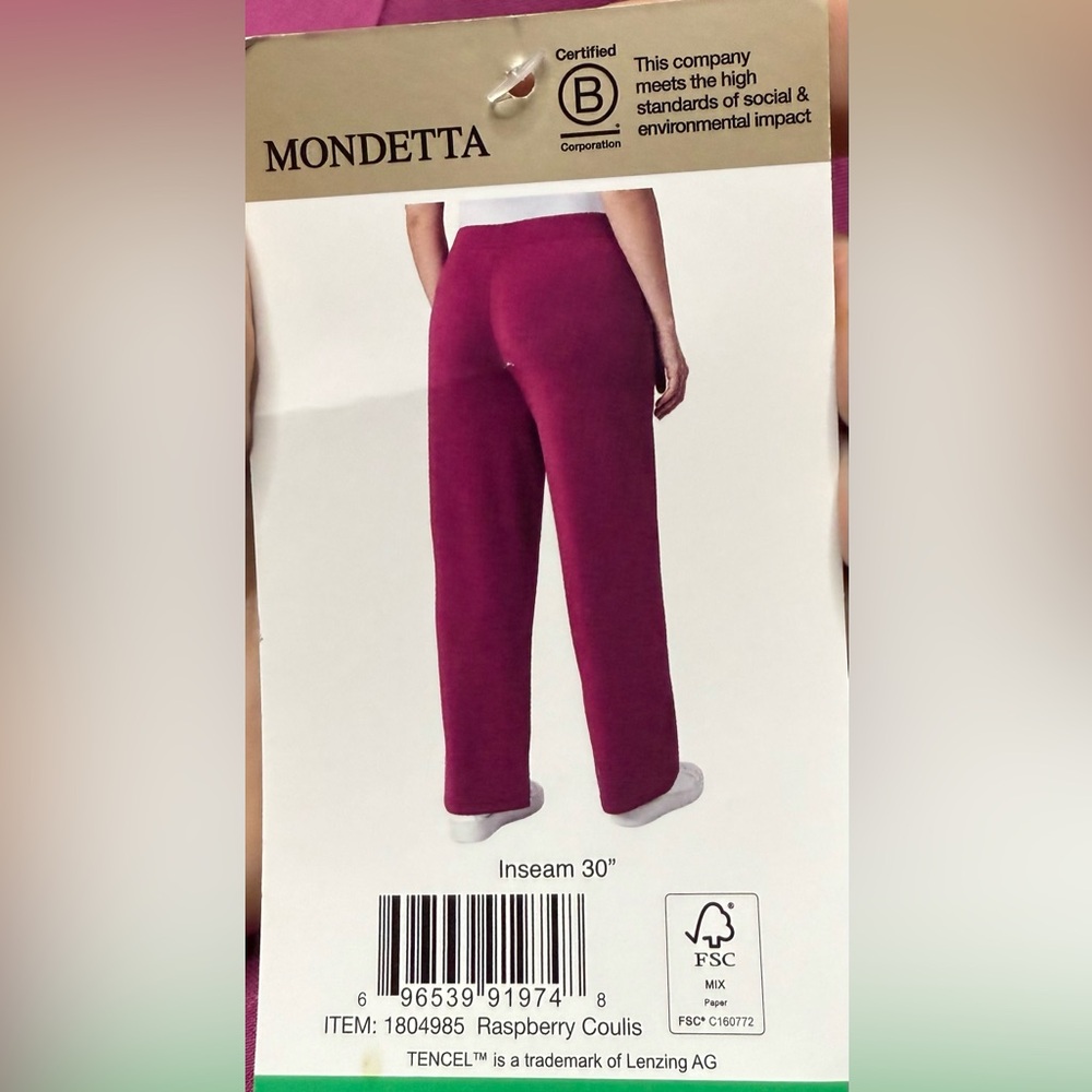 NWT Mondetta Women's Ultra-Soft Wide Leg Pant - Raspberry M - Picture 4 of 4